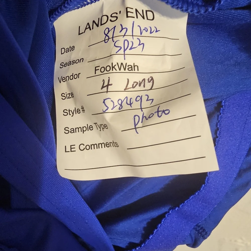Lands' End High Neck Criss Cross Women's Swimsuit Dress New Size 2
